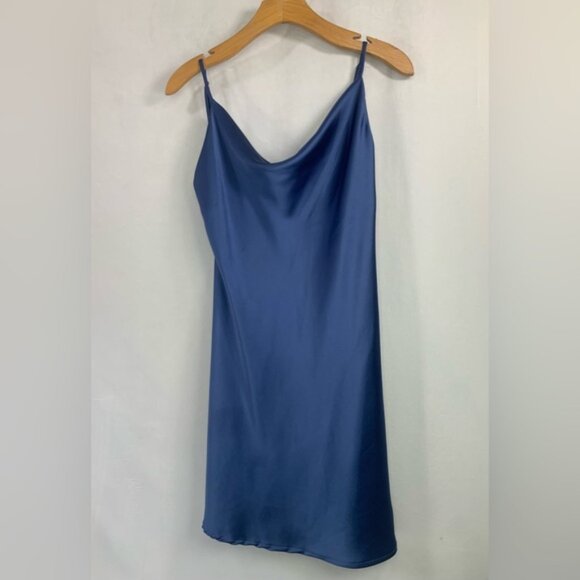Satin Slip Dress Intimate Sleepwear Pretty‎ is Power Blue Women’s Size Medium - Picture 2 of 15